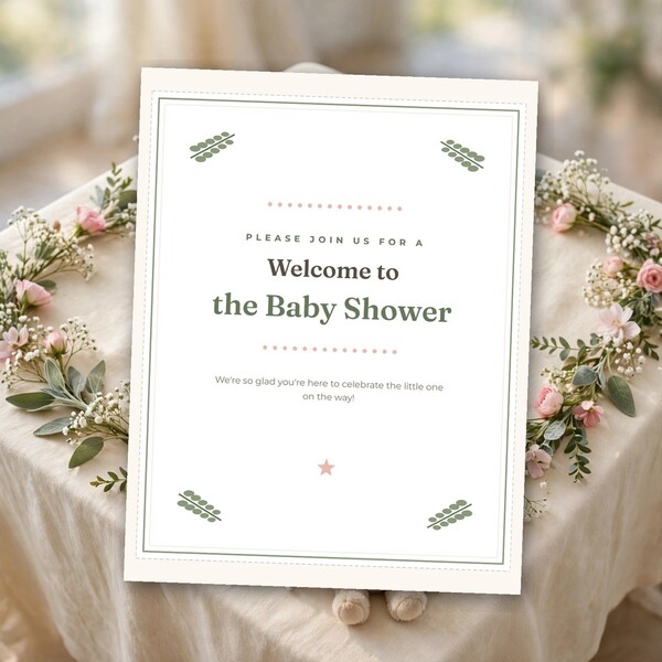Baby Shower Welcome Sign 8x10 (Printable PDF)