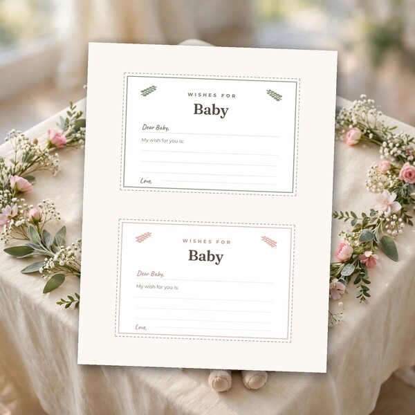 Wishes for Baby & Diaper Raffle Cards