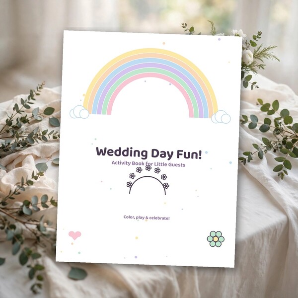 Wedding Kids Activity Book (Printable, 12 Pages)