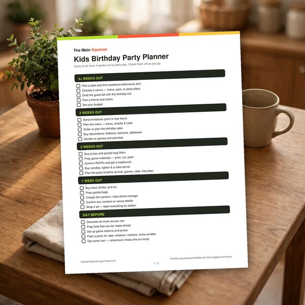 Kids Birthday Party Planner (Free PDF)