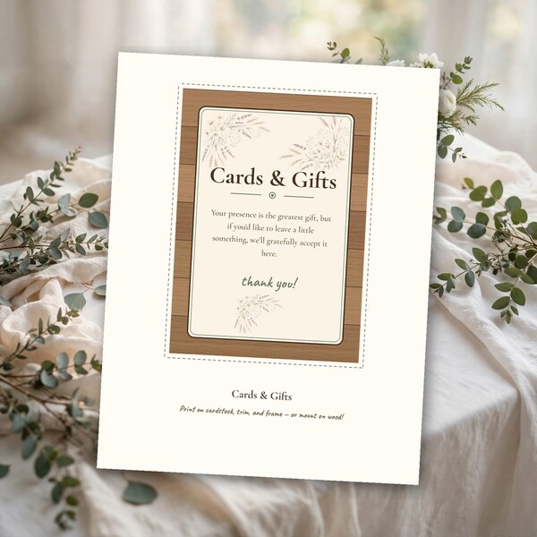 Rustic Wedding Signs - Set of 3 (Printable, 5x7)