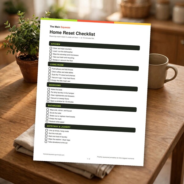 Home Reset Checklist (Free PDF)