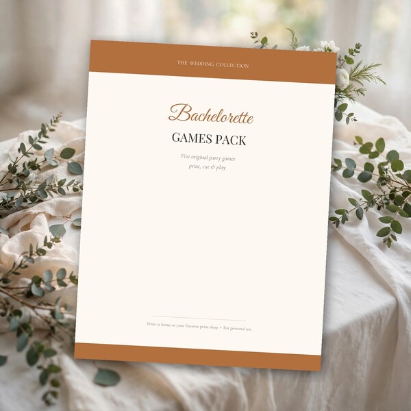 Bachelorette Party Games Pack - 5 Printable Games (PDF)